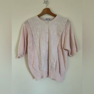 Vintage Baby Pink Ladies Knit Top